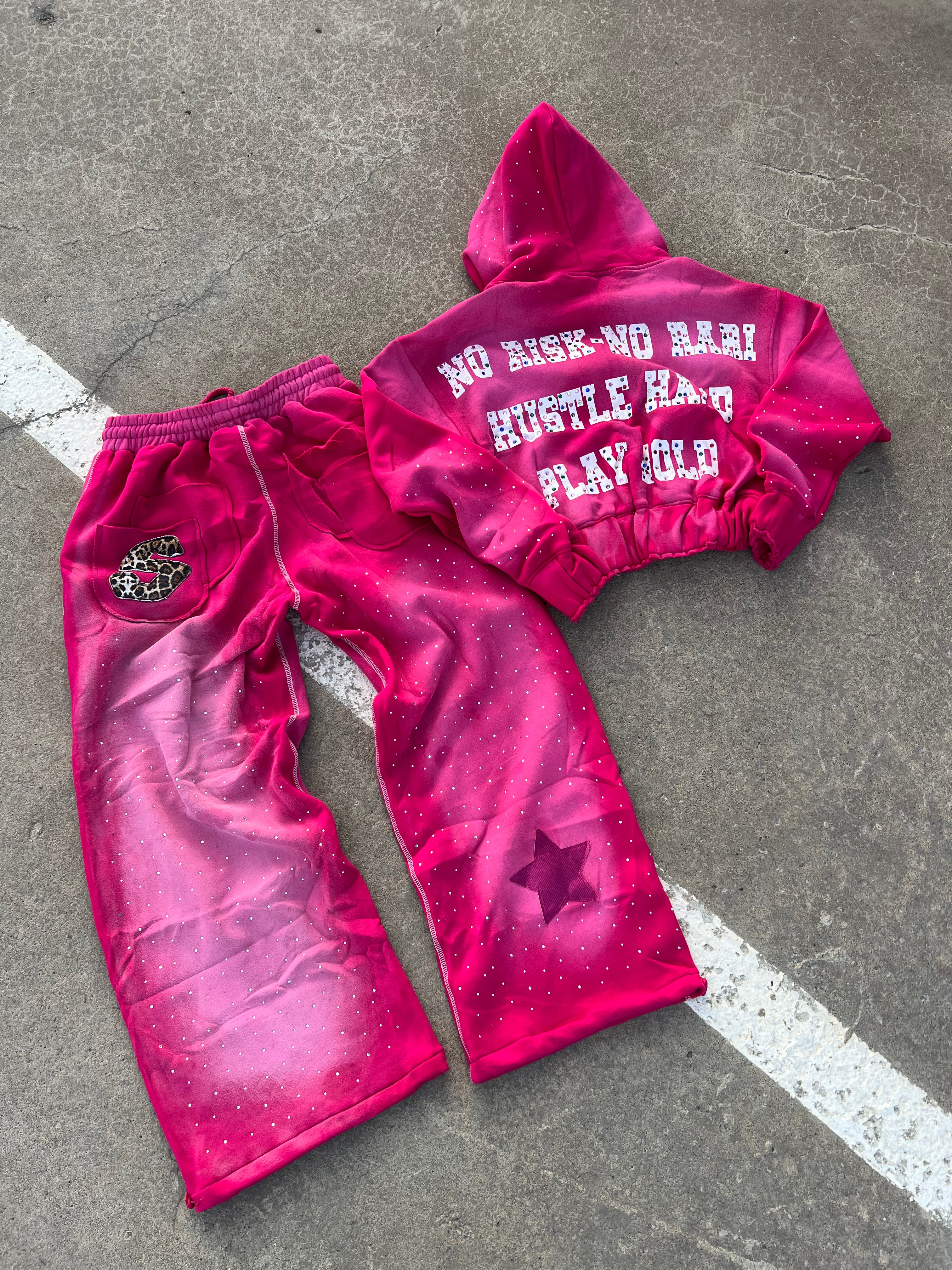 No Risk No Rari Tracksuit Hot Pink – ICEESKIES - Main Image