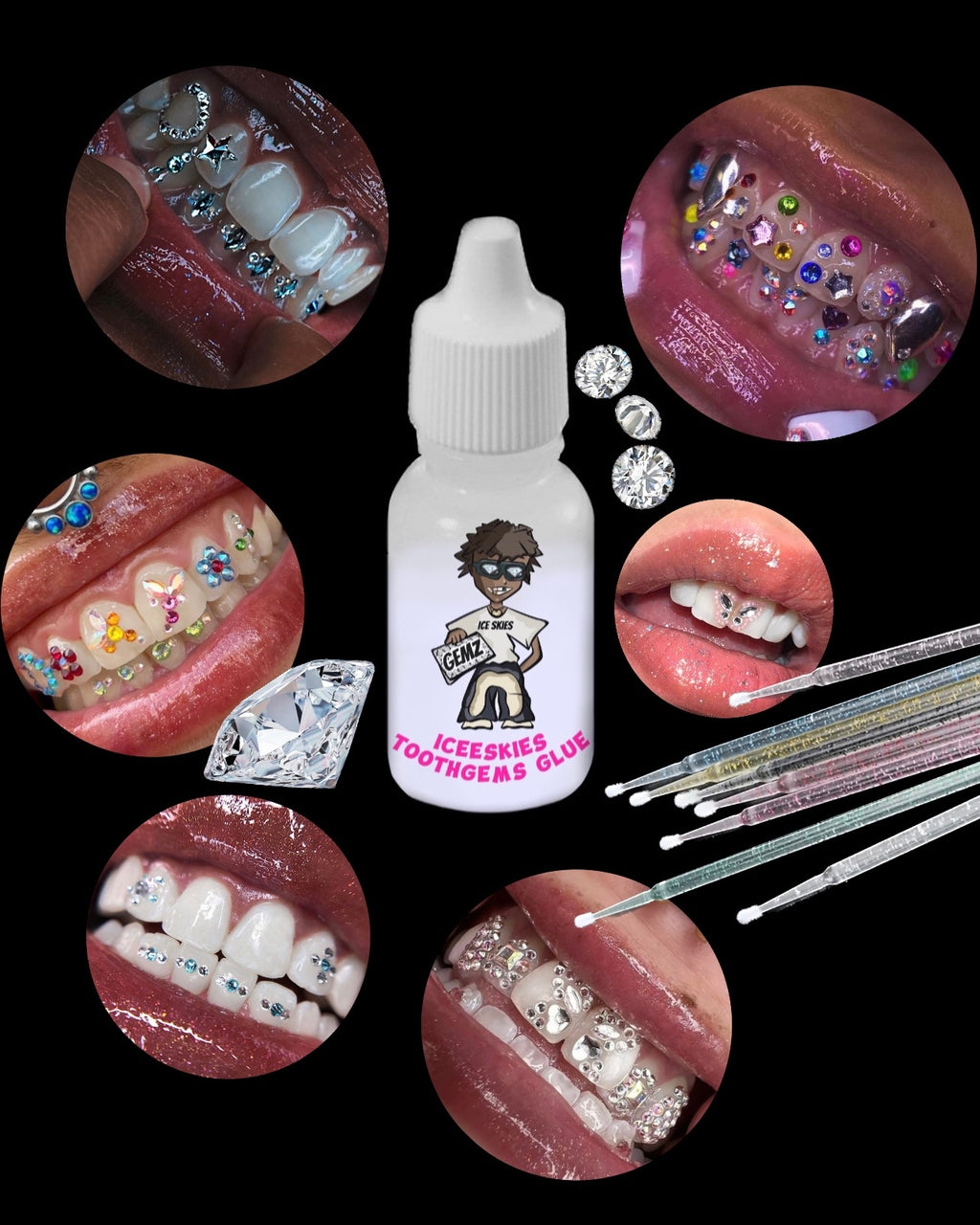 ICEESKIES COMBO: Toothgems Glue + Etching (cleansing) gel 📌NB! UV CURABLE