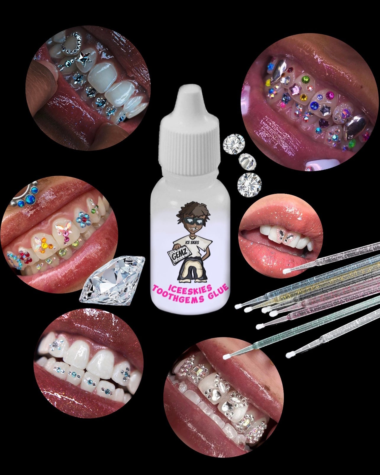 ICEESKIES COMBO: Toothgems Glue + Etching (cleansing) gel 📌NB! UV CURABLE