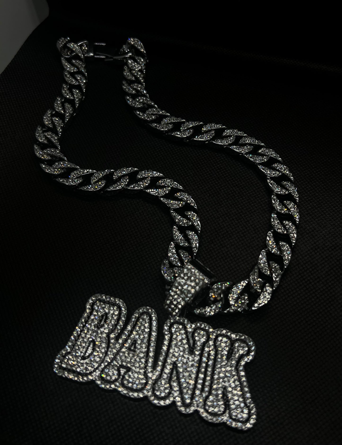 ICED OUT chain with “BANK” pendant