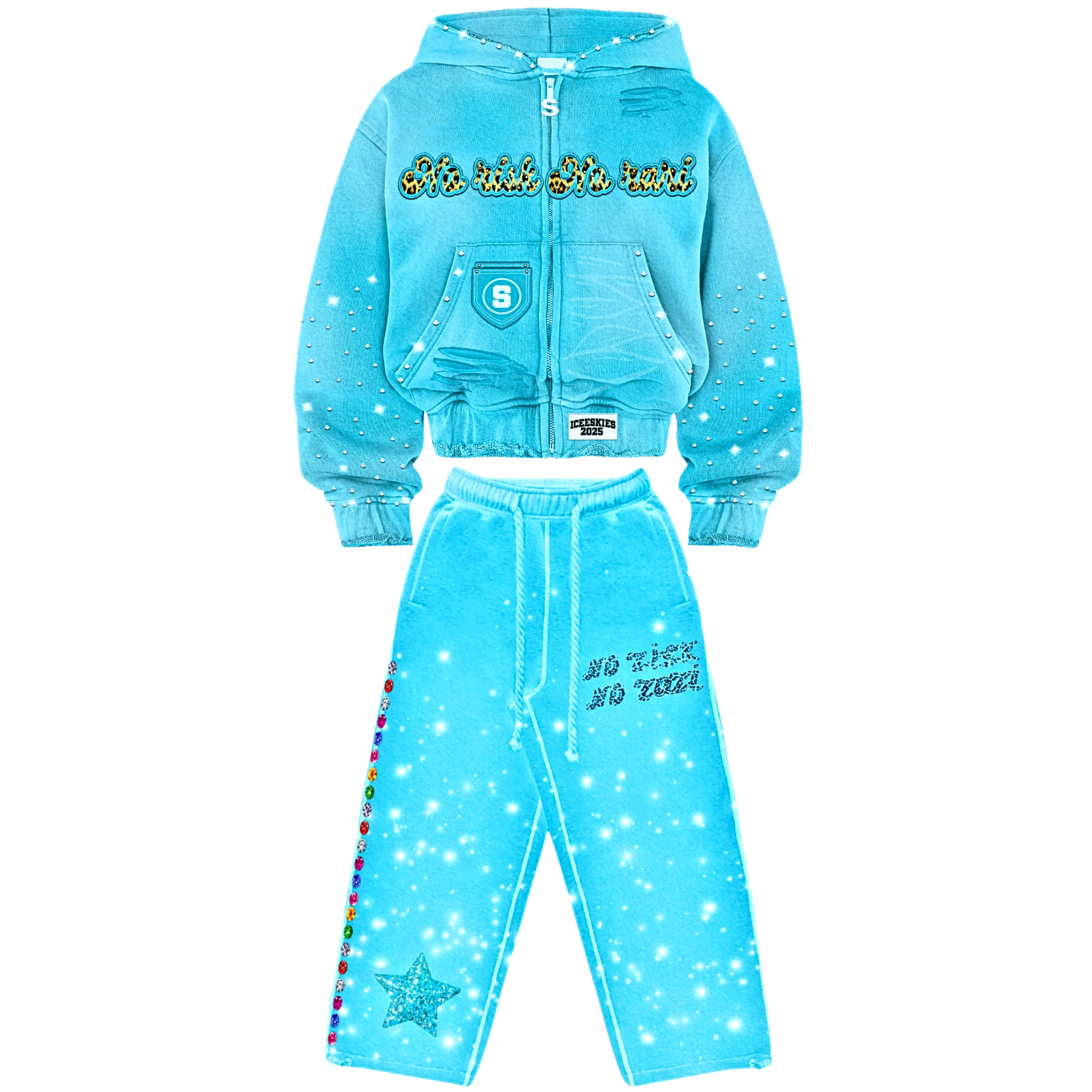 No Risk No Rari Tracksuit Aqua Blue