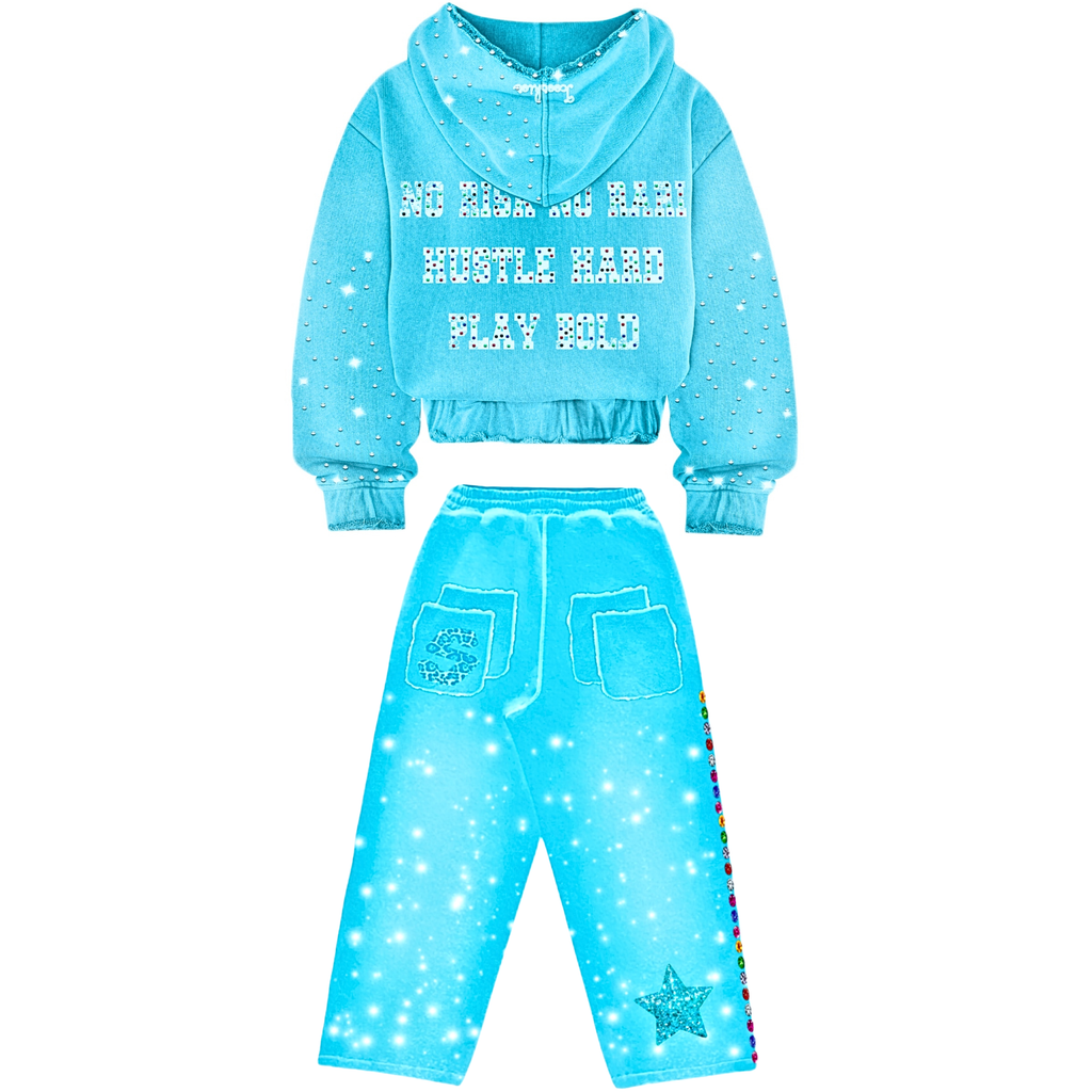 No Risk No Rari Tracksuit Aqua Blue
