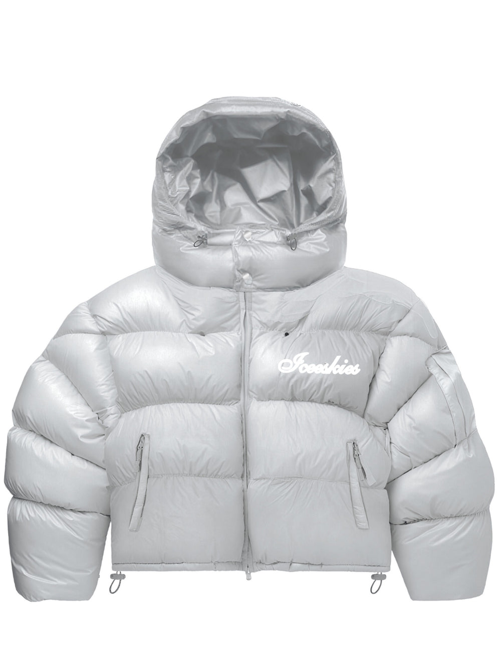 Silver puffer jacket
