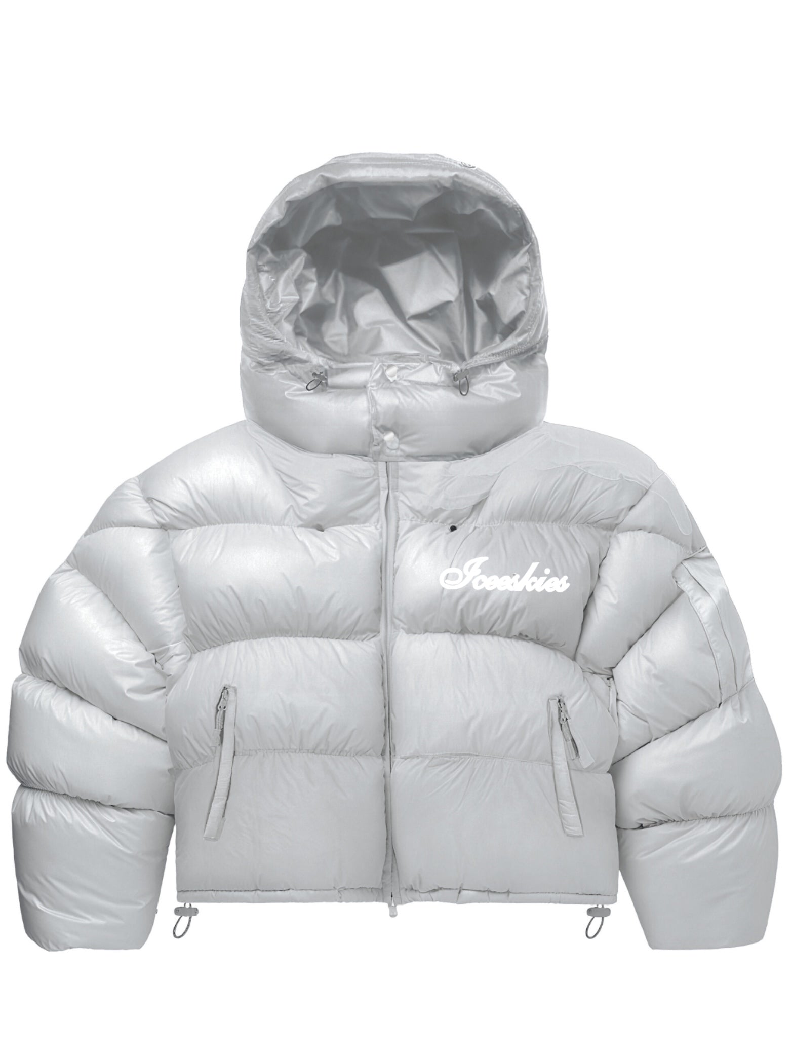 Silver puffer jacket