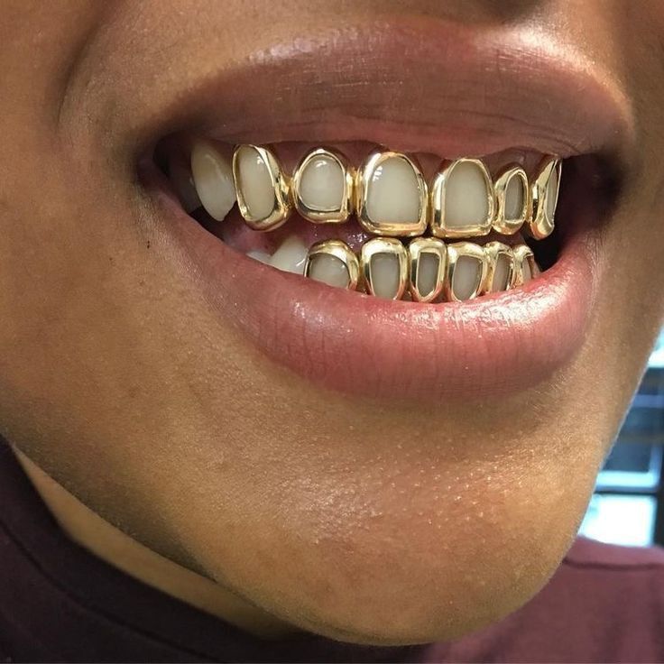 Upper + bottom teeth grillz (2pcs) GOLD