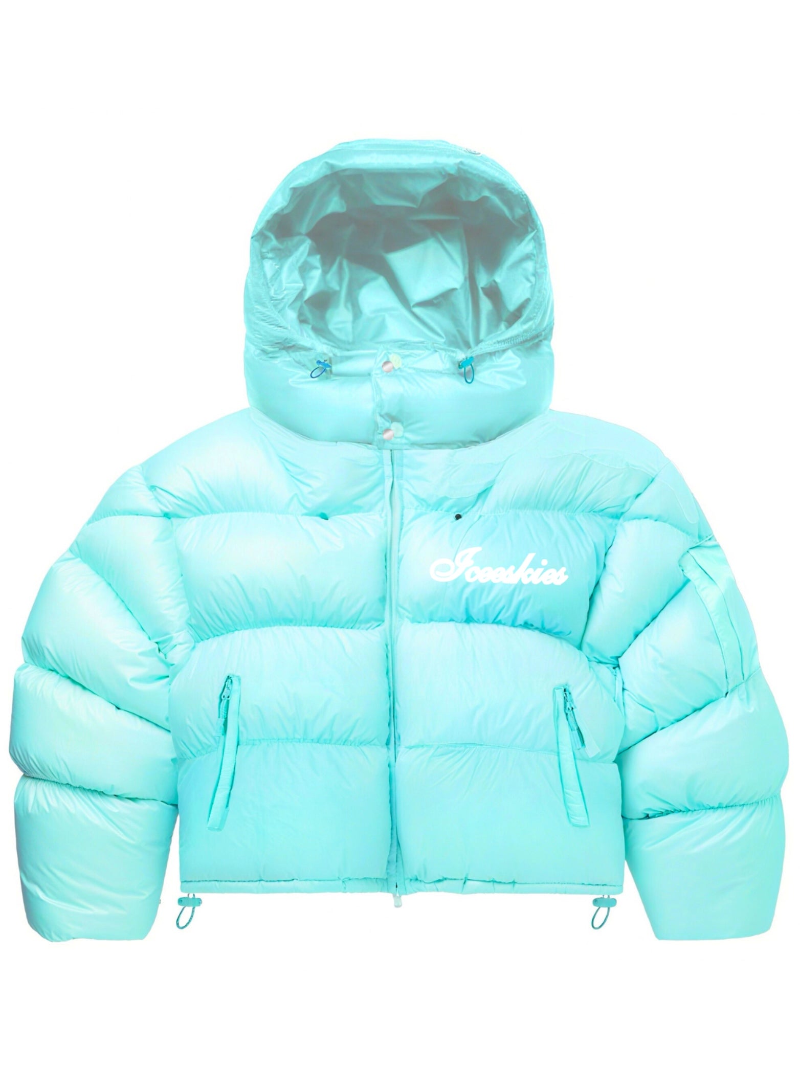 Turquoise blue puffer jacket