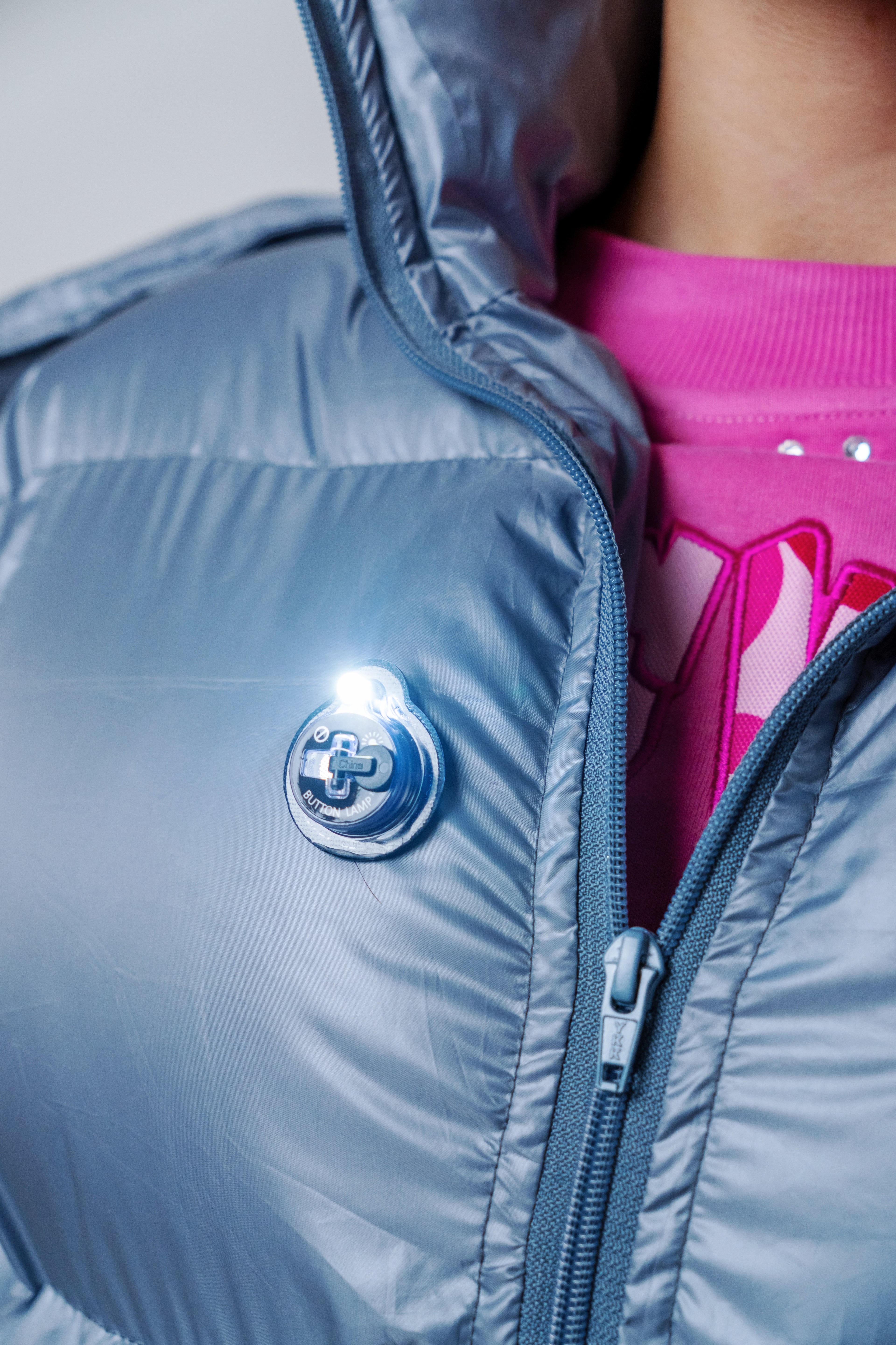 Silver puffer jacket