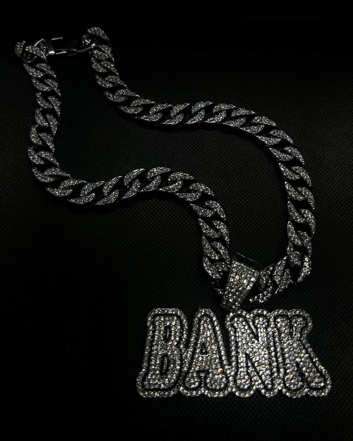 ICED OUT chain with “BANK” pendant