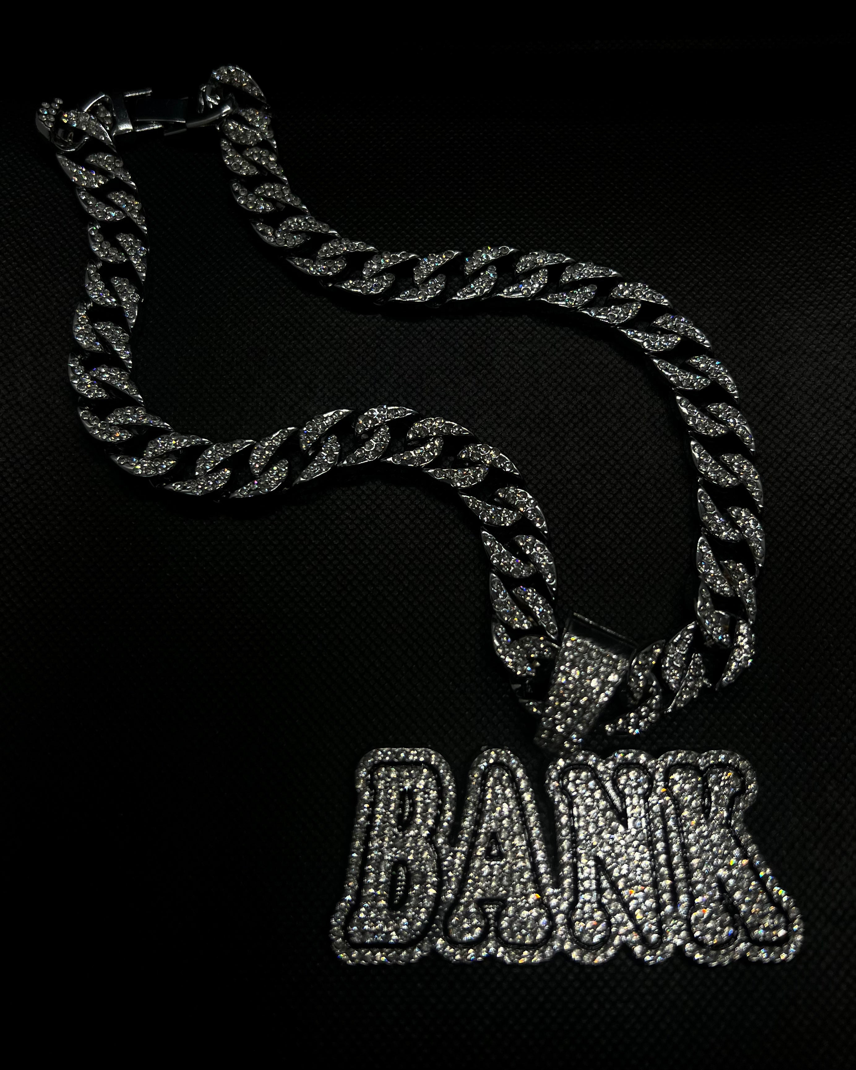 ICED OUT chain with “BANK” pendant