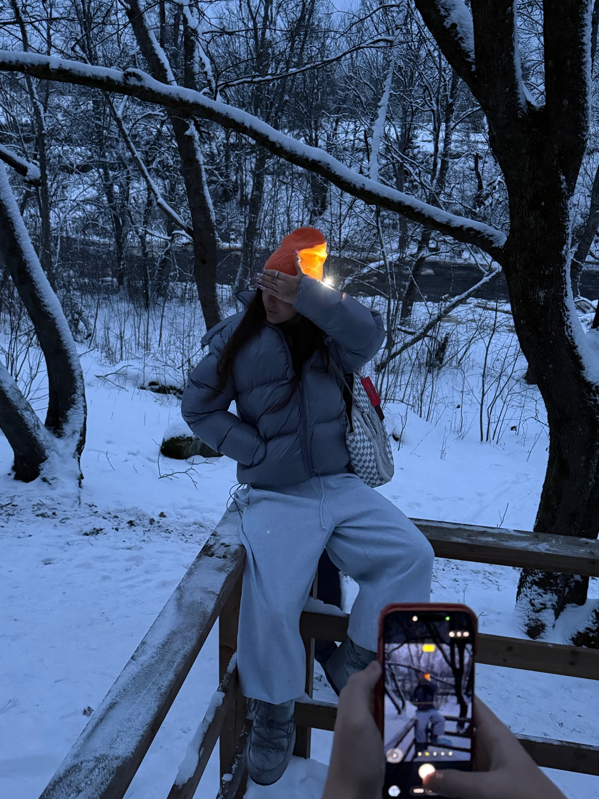 Silver puffer jacket