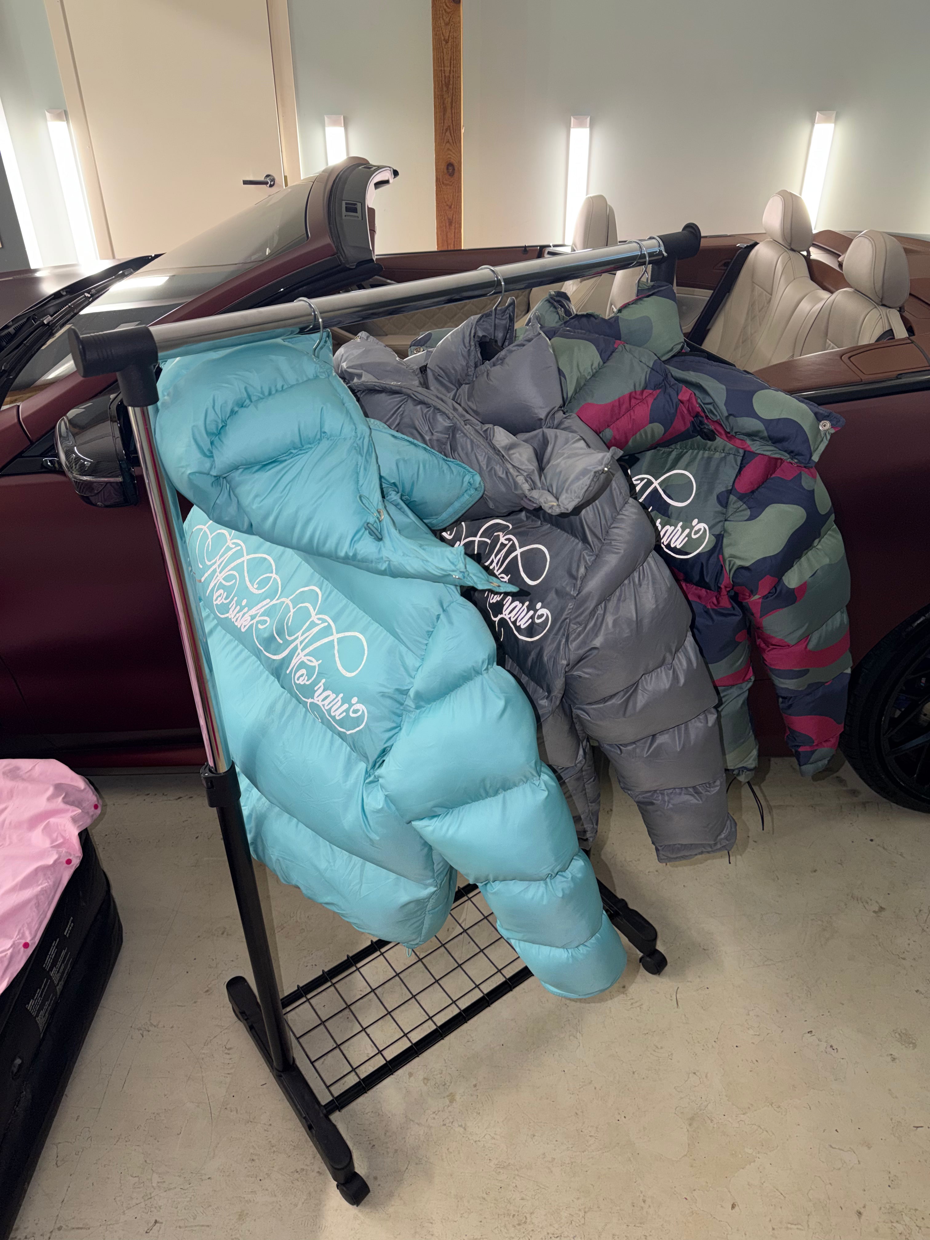 Silver puffer jacket