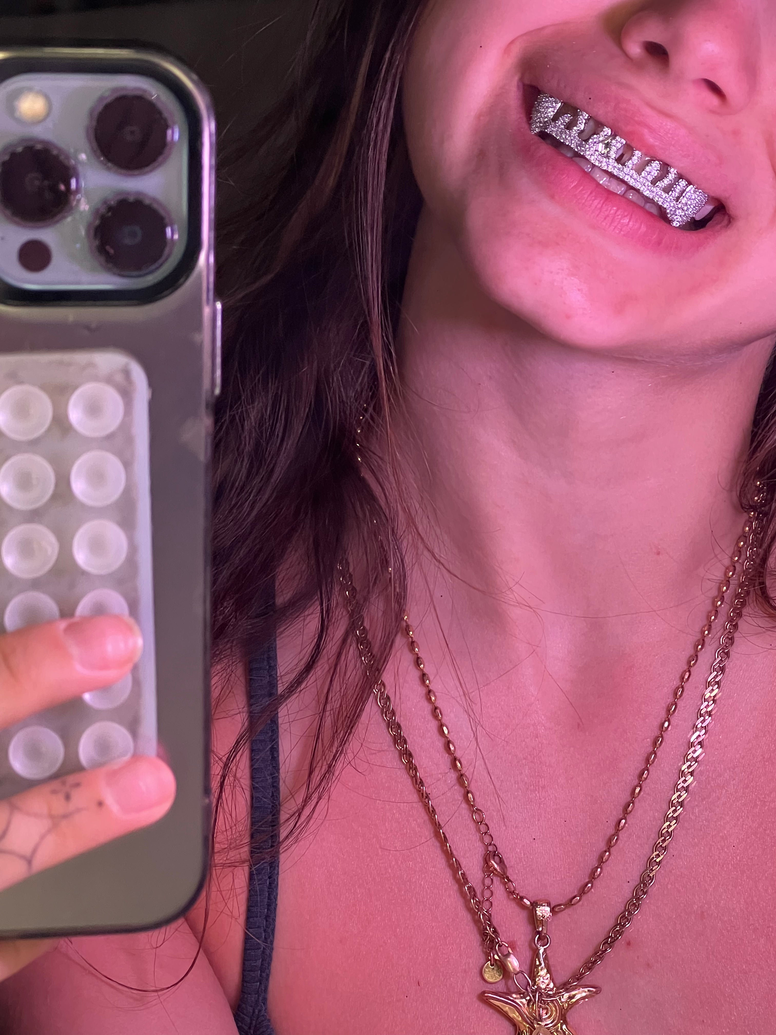 Upper + Bottom teeth grillz with gems