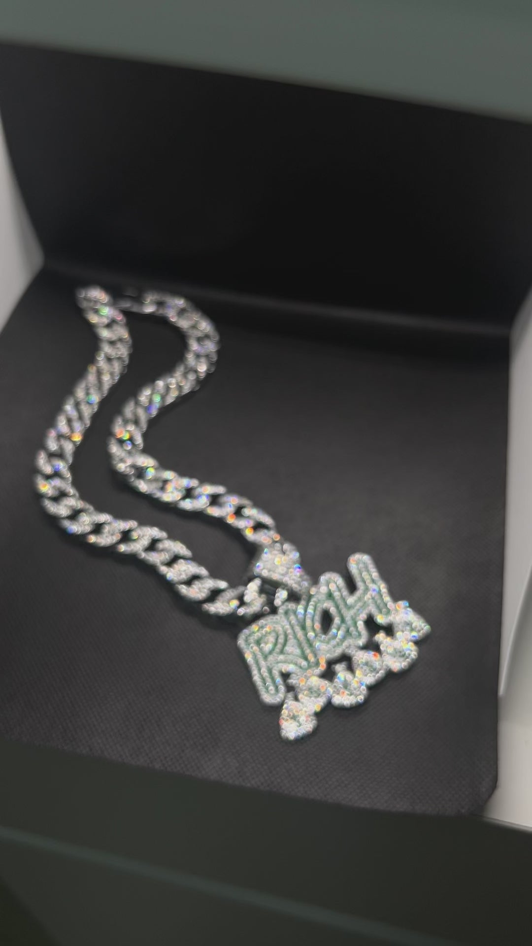 ICED OUT chain with pendant “RICH”