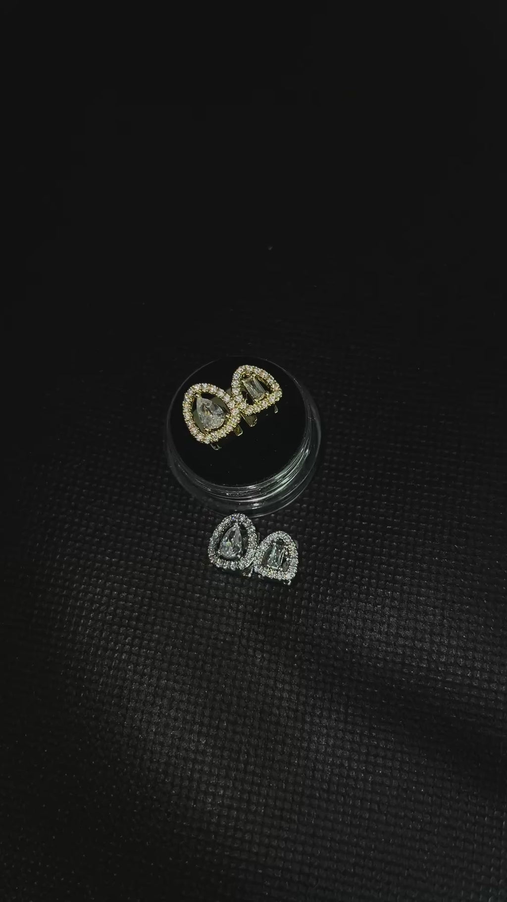Double grillz with diamonds inside
